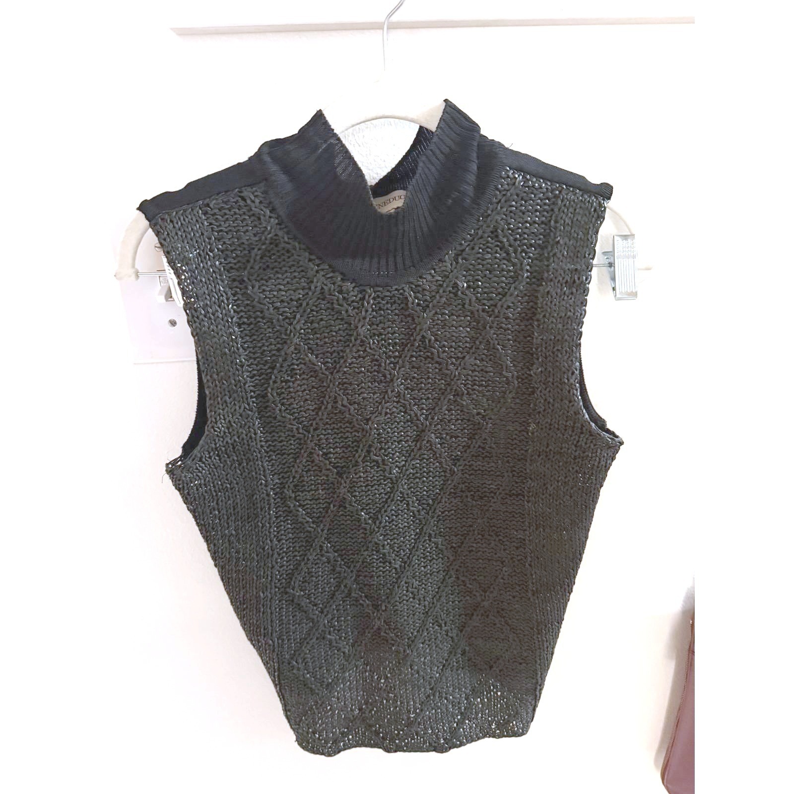 Beneduci Leather Tank Dark Academia Custom Cableknit Luxury Vintage Unique Lg